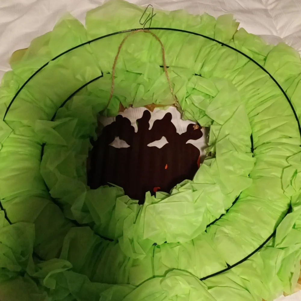 Easter Lettuce with Carrots Wreath Hand Crafted 17x17 Round